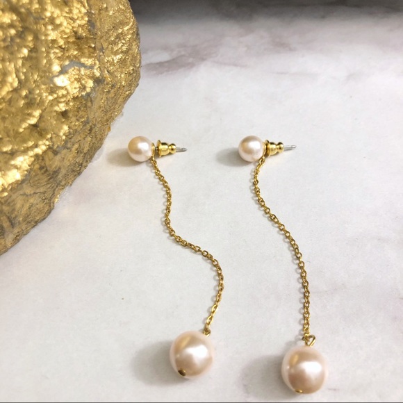 Vintage Jewelry - 2-for-$20✨vintageREMAKE! Pearl Drop Chain Earrings